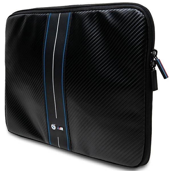 BMW Carbon & Blue Stripe hylster til en 16" laptop - sort