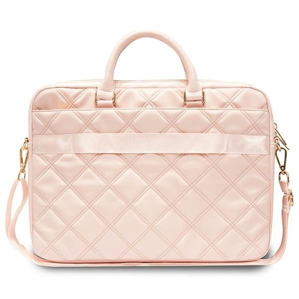 Guess Quilted 4G taske til en 16" laptop - pink