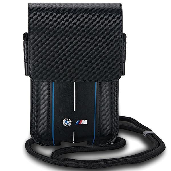 BMW Carbon & Blue Stripe telefonpose - sort