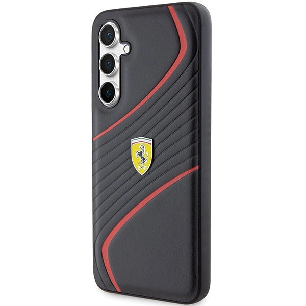 Ferrari Twist Metal Logo-kasse til Samsung Galaxy S23 FE - sort