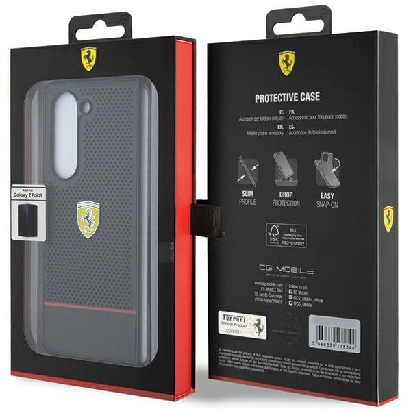 Ferrari Perforated Line-hylster til Samsung Galaxy Z Fold 5 - sort