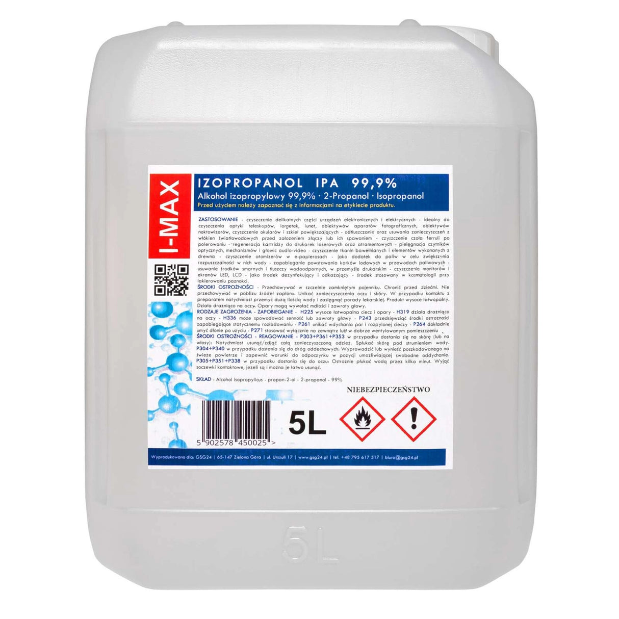Isopropylalkohol Isopropanol IPA I-MAX 99,9% 5L