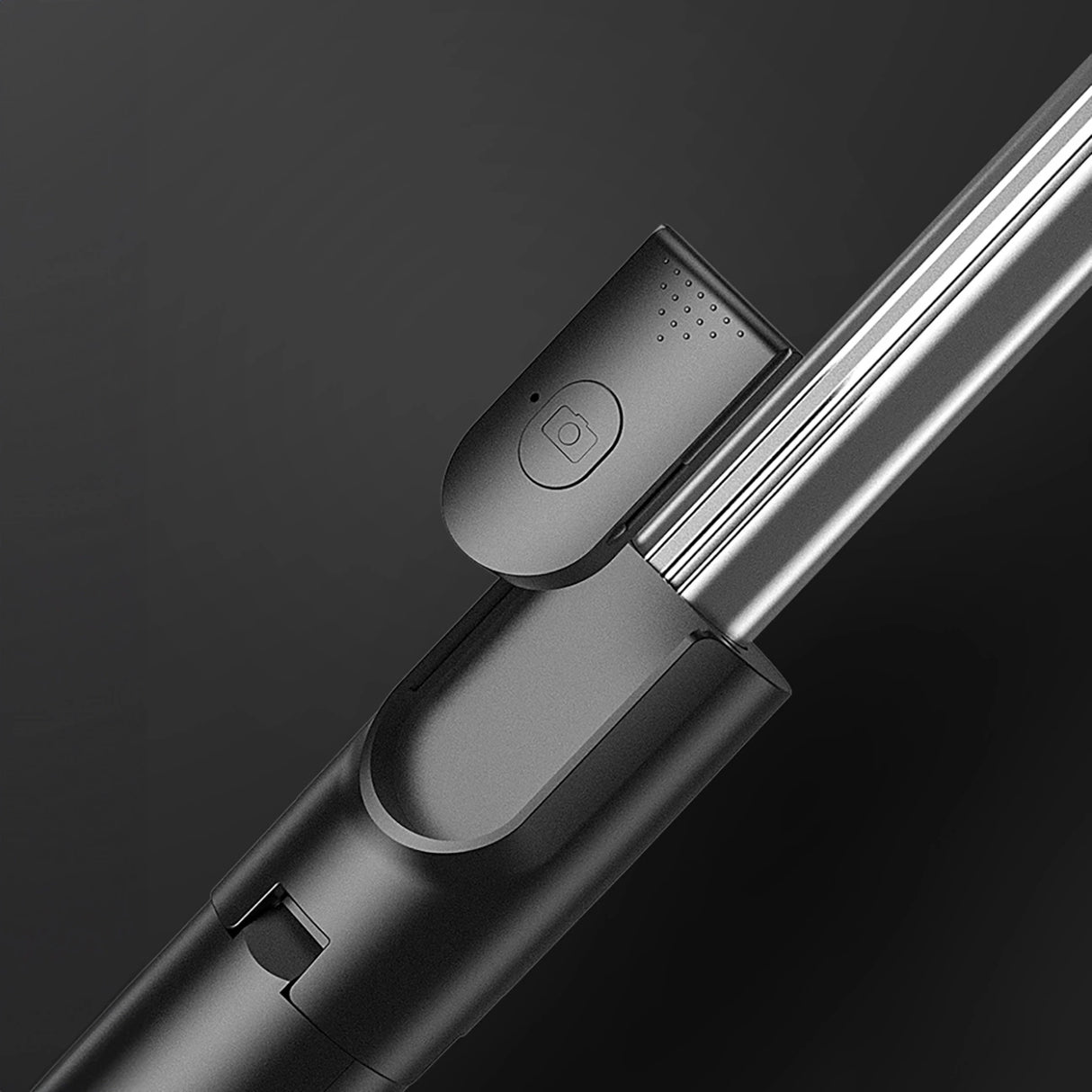 Selfie stick WHS1Y teleskopisk stativ 1m med telefonholder - sort