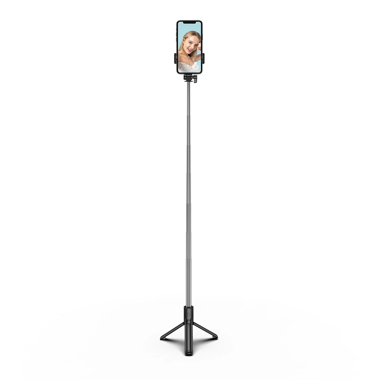Selfie stick WHS1Y teleskopisk stativ 1m med telefonholder - sort