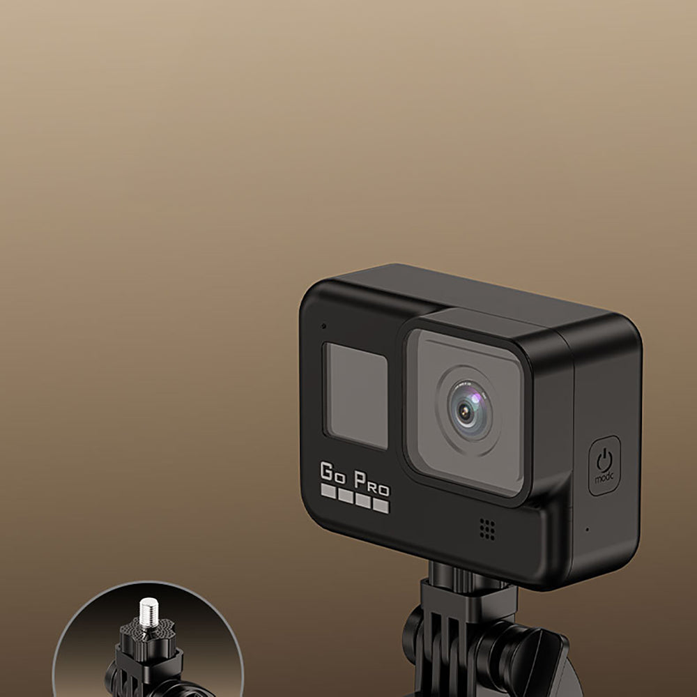 Selfiestang WH181D-Y1S 1,75m teleskopisk stativ i aluminium med dobbelt lampe og telefonholder - sort