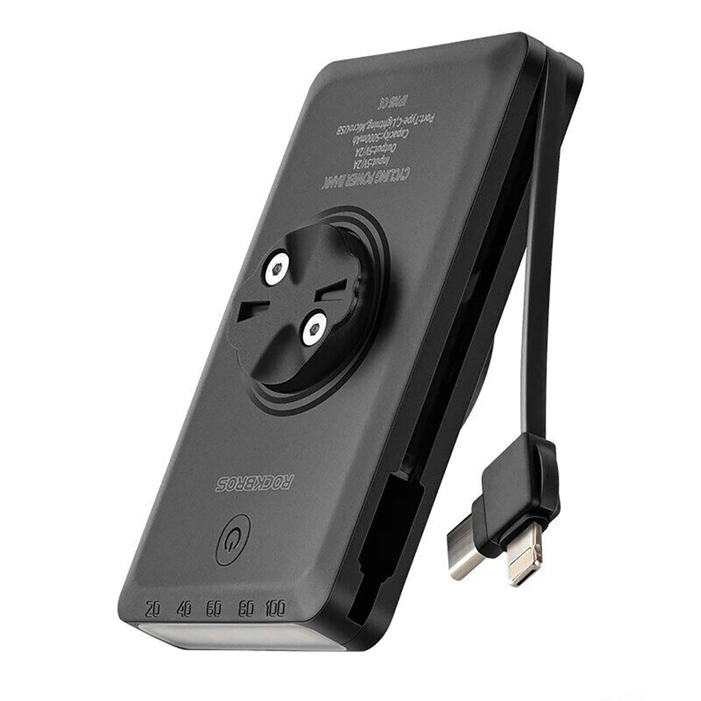 Rockbros JP008 frontcykel lys til tæller med power bank 5000mAh 150lm IPX6 - sort