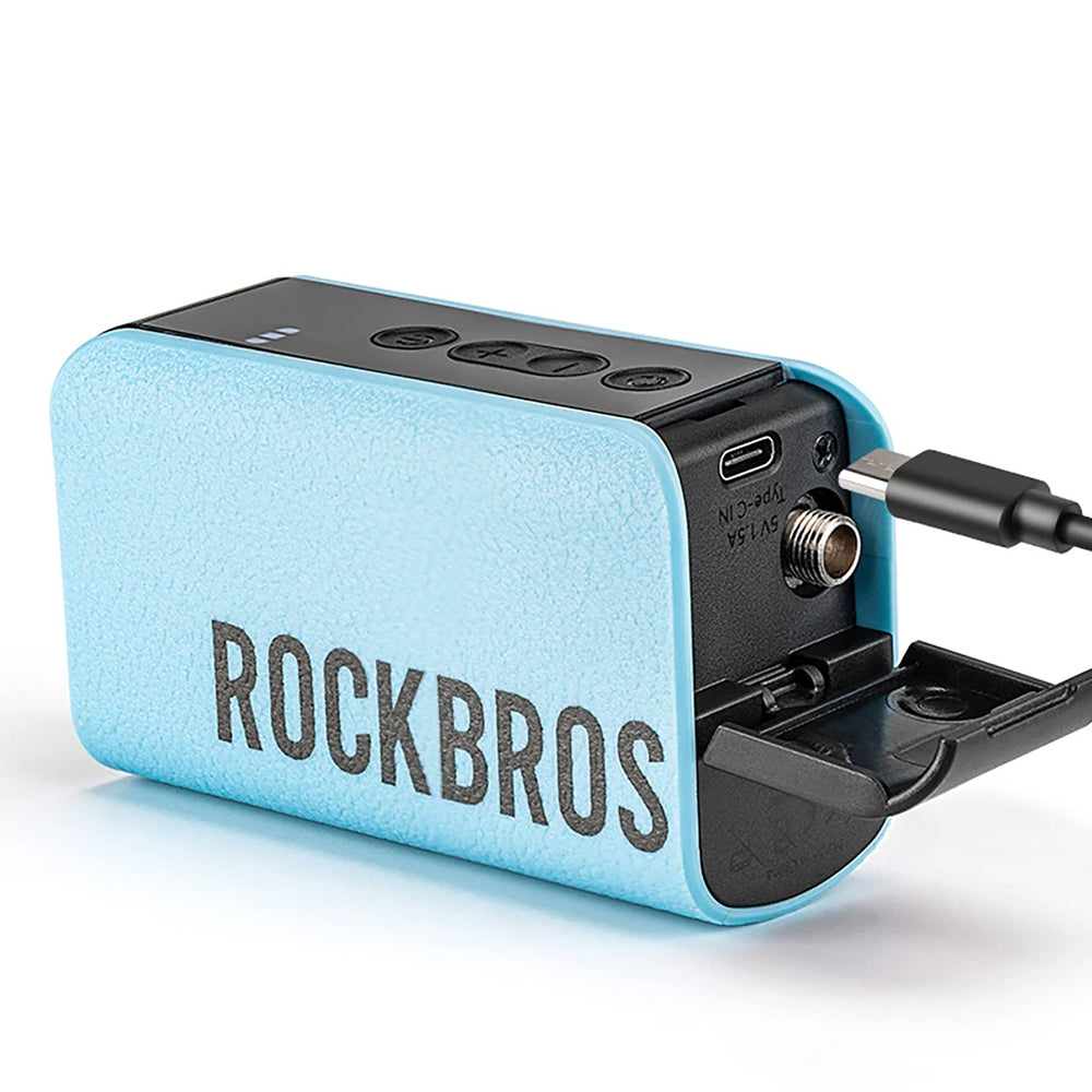 Rockbros 42520006001 Elektrisk pumpekompressor med digital skærm til bolde / balloner - blå