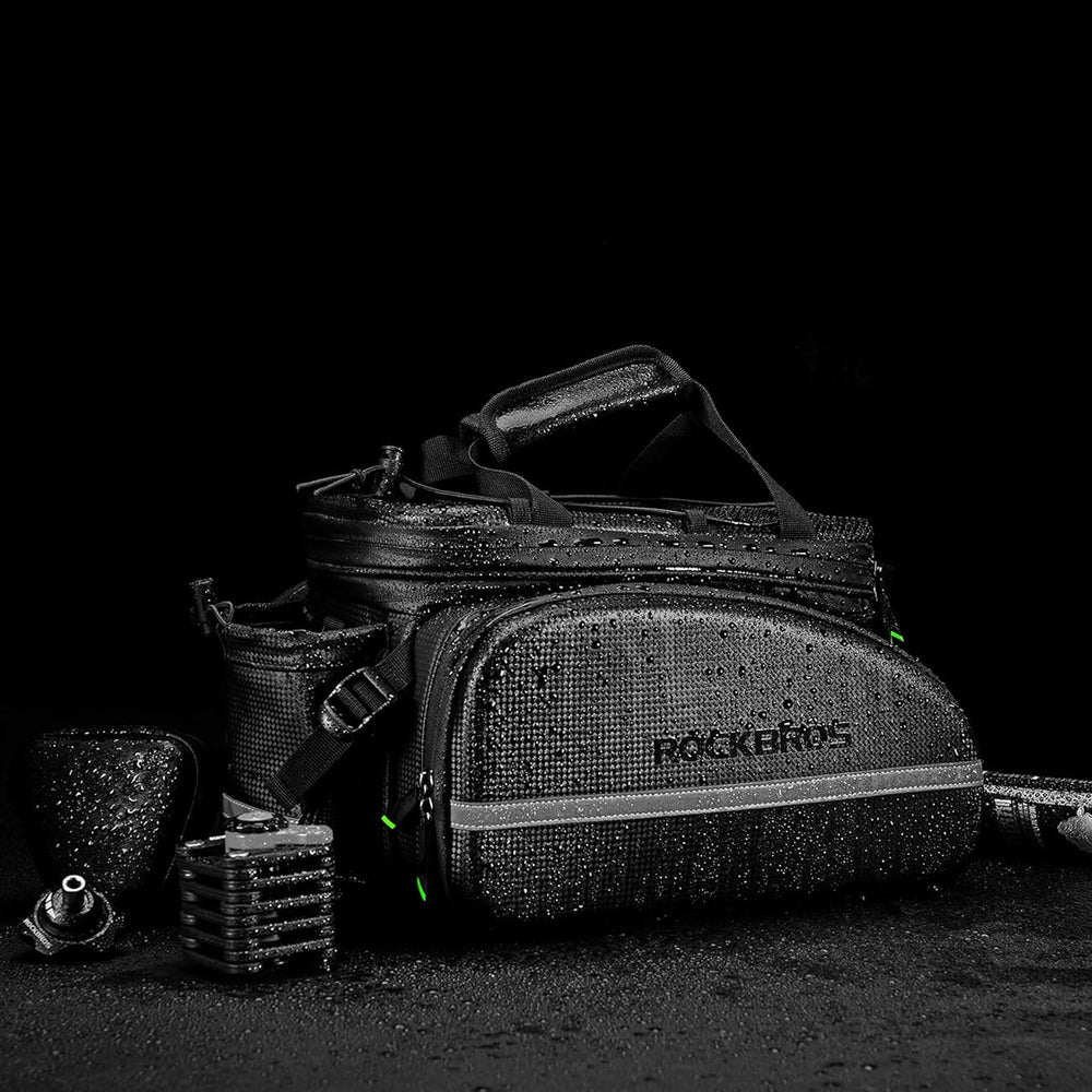 Rockbros A6-6 bicycle bag for trunk, 35 l, with fold-out pockets - black