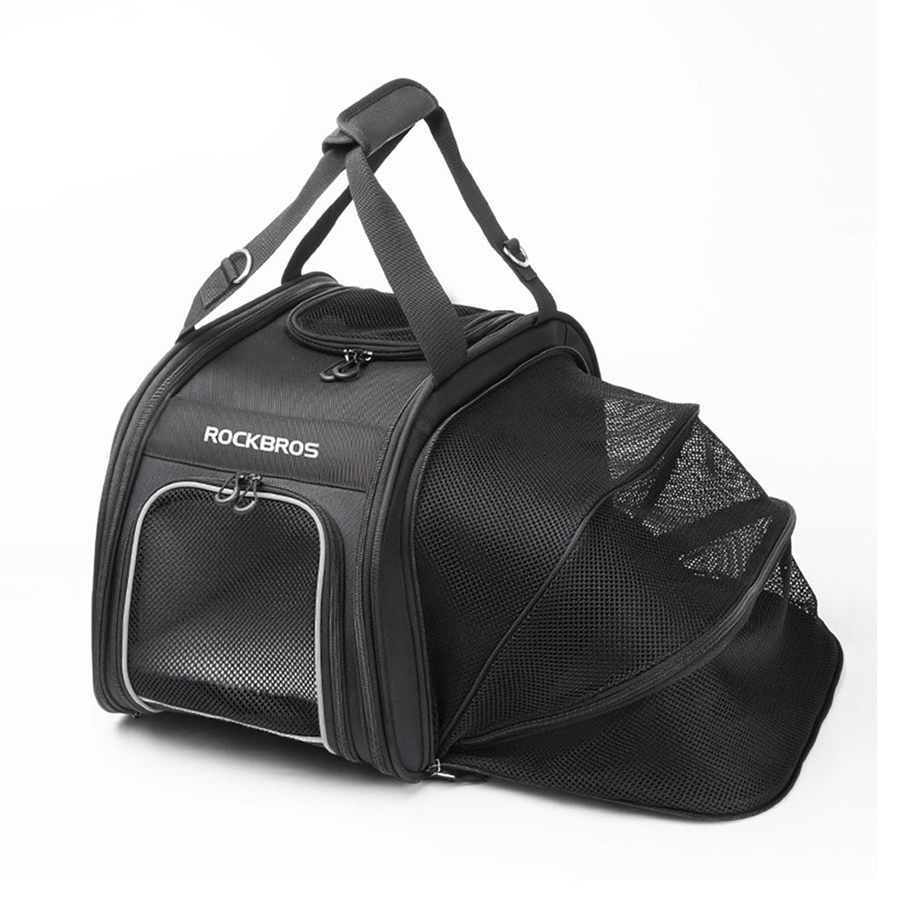 Rockbros 30140028001 transport bicycle bag for cats and dogs - black