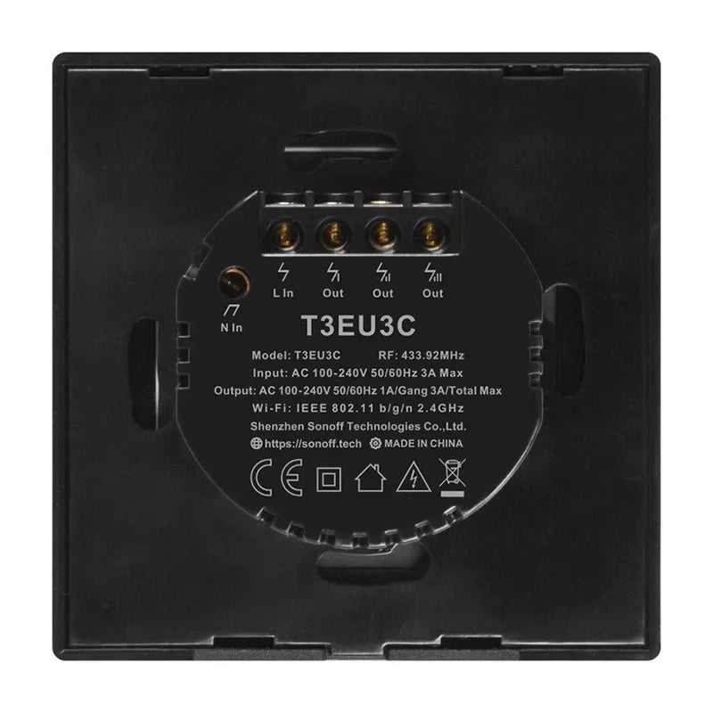 Smart Switch WiFi + RF 433 Sonoff T3 EU TX (3-kanaler)