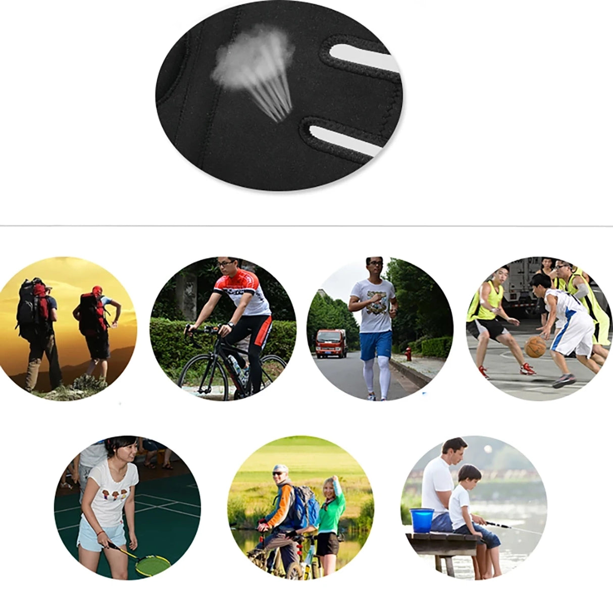 Rockbros LF1106M sportsbeskytter til knæknæ og knæled, størrelse M - sort