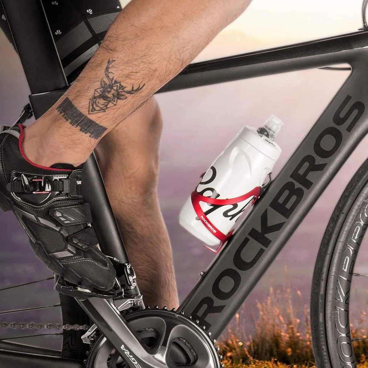 Rockbros 2017-11ARD Aluminium cykel flaskeholder - rød