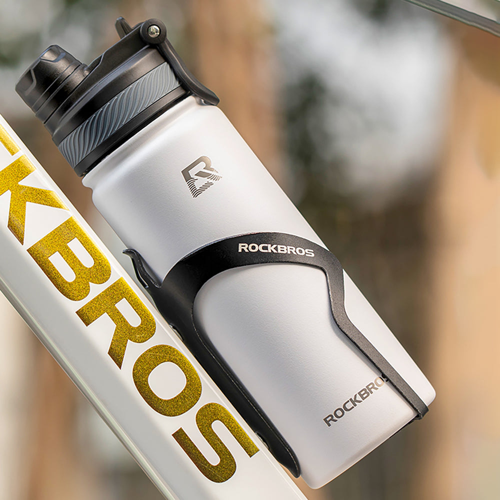 Rockbros 35210029006 termisk cykelflaske til drikkevarer 650 ml - hvid