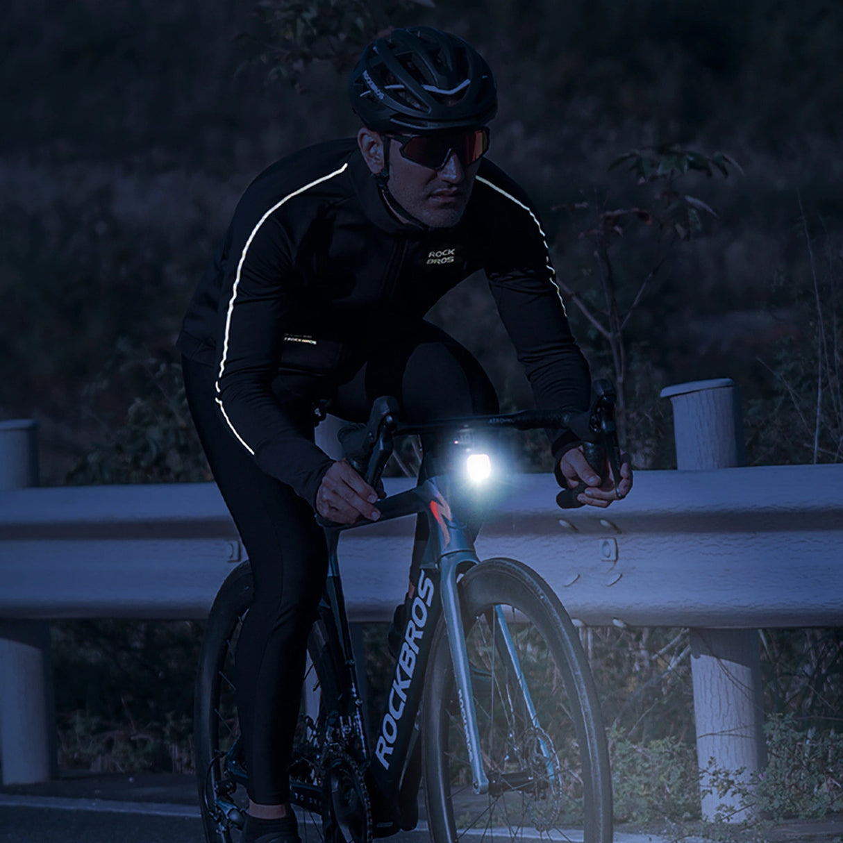 Rockbros 15400002004 langærmet cykeltrøje efterår/vinter XL - sort