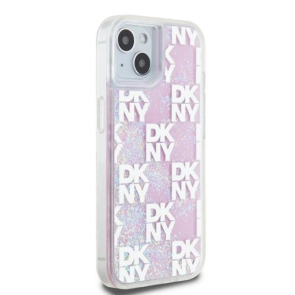 DKNY Liquid Glitter Multilogo case for iPhone 15 / 14 / 13 - pink