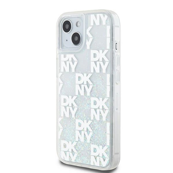 DKNY Liquid Glitter Multilogo case for iPhone 15 / 14 / 13 - white