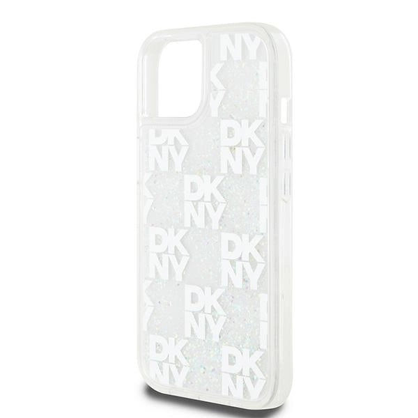 DKNY Liquid Glitter Multilogo case for iPhone 15 / 14 / 13 - white