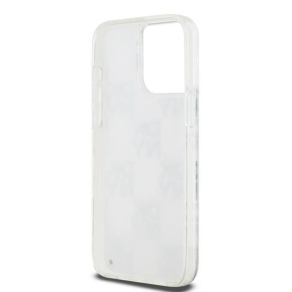 DKNY Liquid Glitter Multilogo case for iPhone 15 Pro Max - white