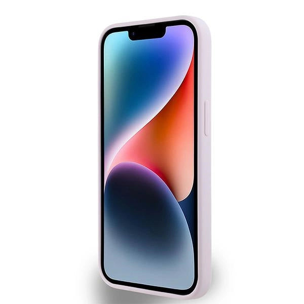 DKNY Liquid Silicone Small Metal Logo MagSafe Case for iPhone 14/15/13 - Pink