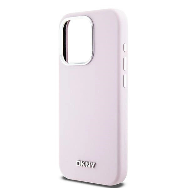 DKNY Liquid Silicone Small Metal Logo MagSafe case for iPhone 15 Pro - pink