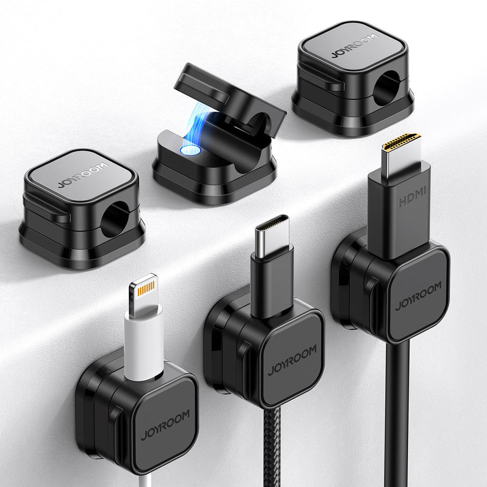 Joyroom JR-ZS368 magnetisk kabel organisator - sort (6 st.)