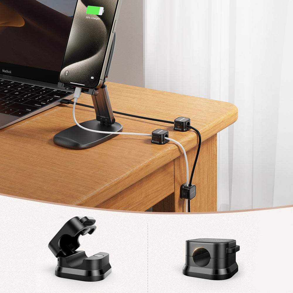 Joyroom JR-ZS368 magnetisk kabel organisator - sort (6 st.)