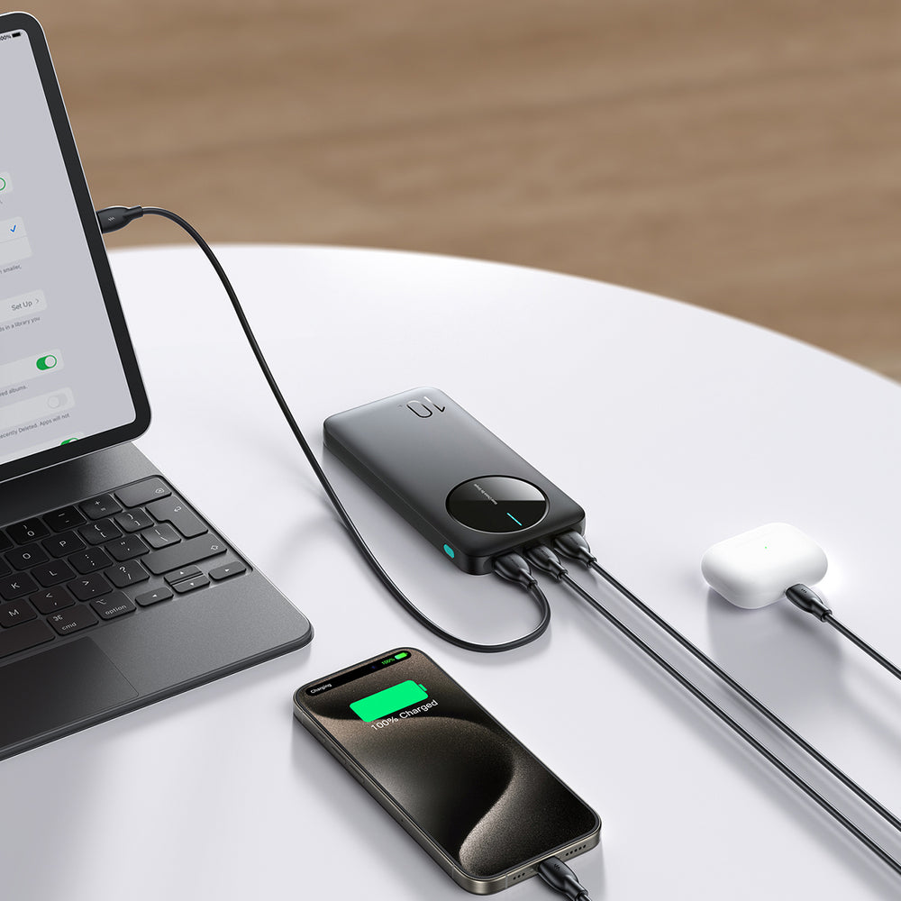 Powerbank Joyroom JR-PBF12 10000mAh 2.4A 2x USB-A 1x USB-C - sort