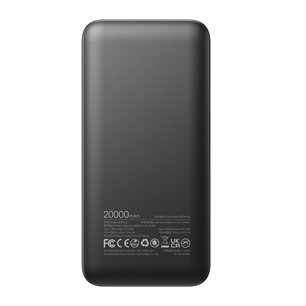 Powerbank Joyroom JR-PBF14 20000mAh 2.4A 2x USB-A 1x USB-C - sort