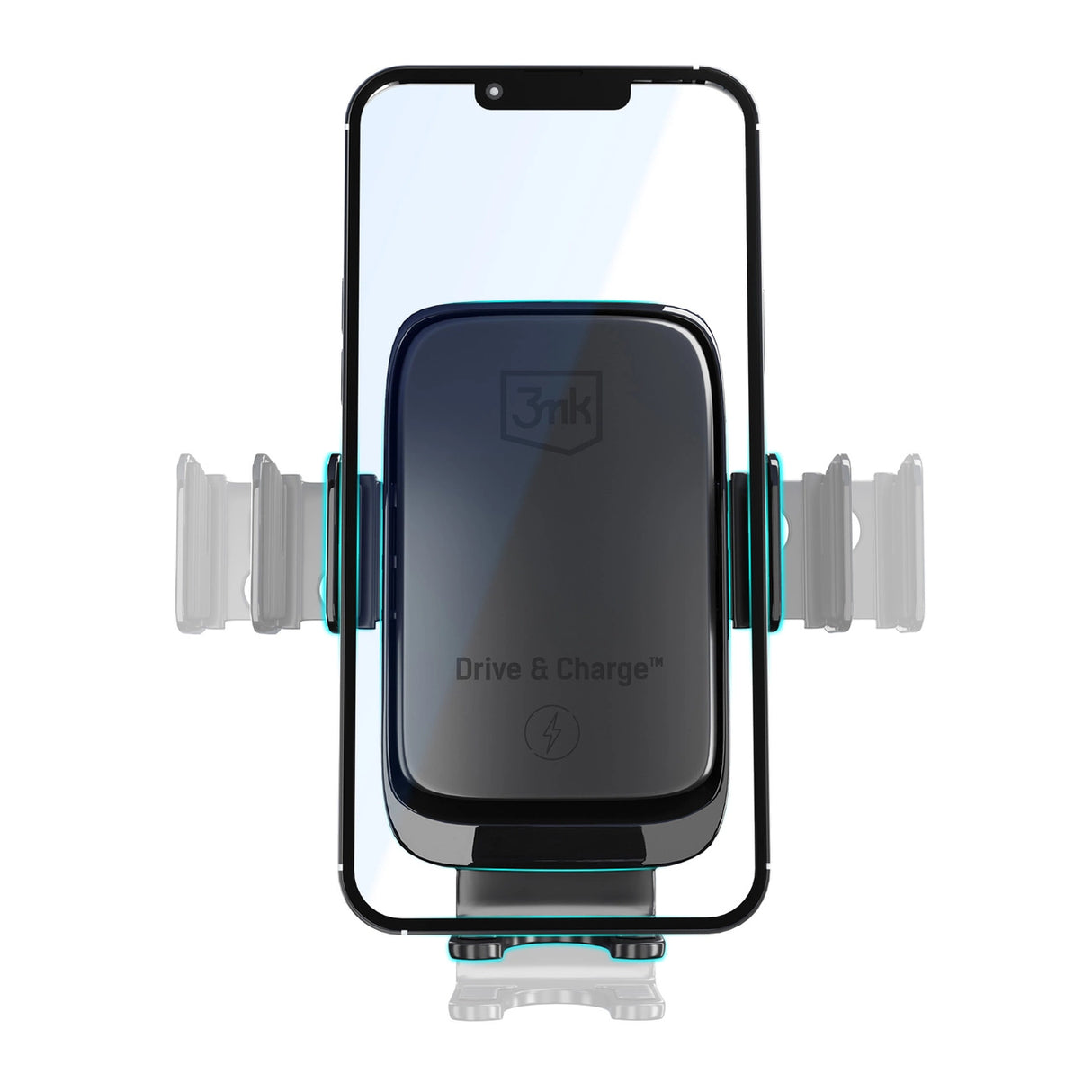 3mk Drive & Charge biltelefonholder til gitter/vindue/cockpit med induktiv oplader - sort