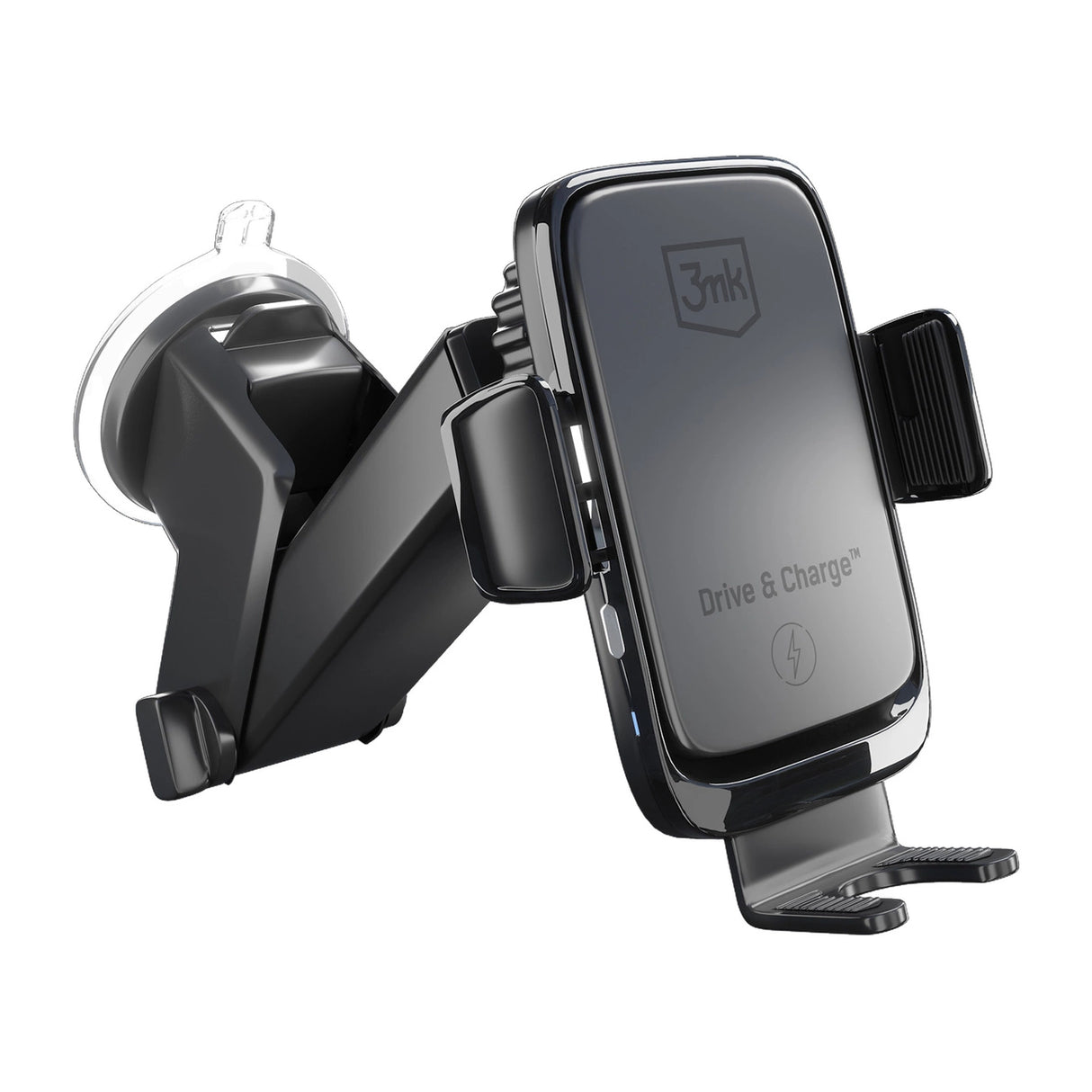 3mk Drive & Charge biltelefonholder til gitter/vindue/cockpit med induktiv oplader - sort