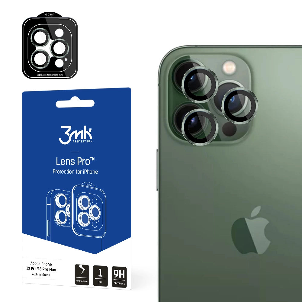 3mk Lens Protection Pro Camera Cover til iPhone 13 Pro / iPhone 13 Pro Max - Grøn