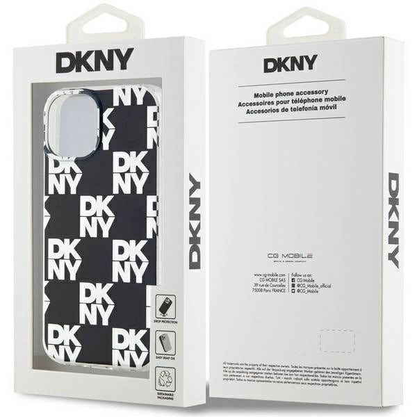 DKNY IML Checkered Mono Pattern case for iPhone 15 Plus / 14 Plus - black