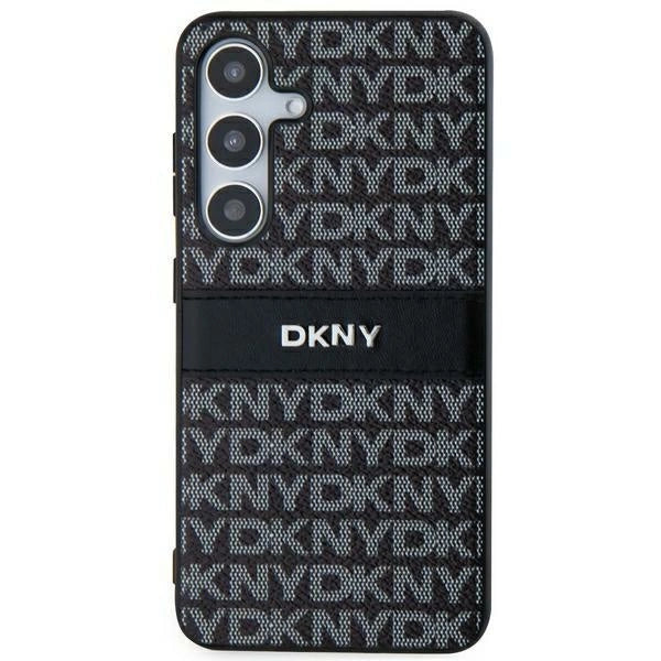 DKNY Leather Mono Stripe & Metal Logo case for Samsung Galaxy S24+ - black