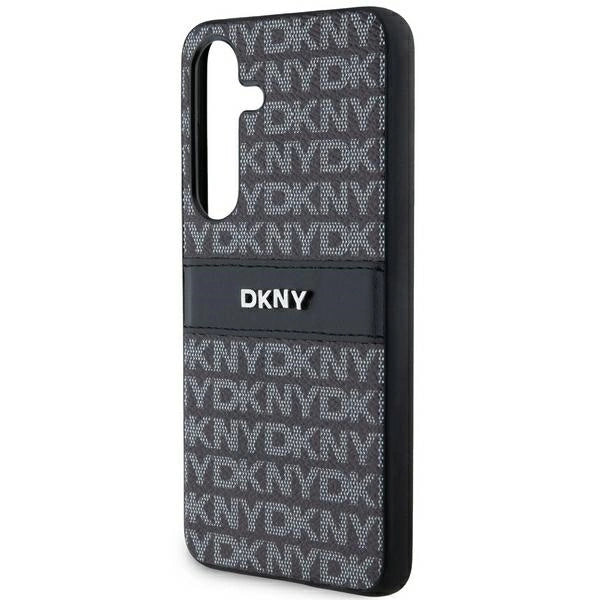 DKNY Leather Mono Stripe & Metal Logo case for Samsung Galaxy S24+ - black