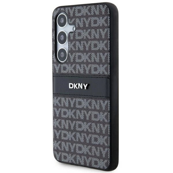 DKNY Leather Mono Stripe & Metal Logo case for Samsung Galaxy S24+ - black