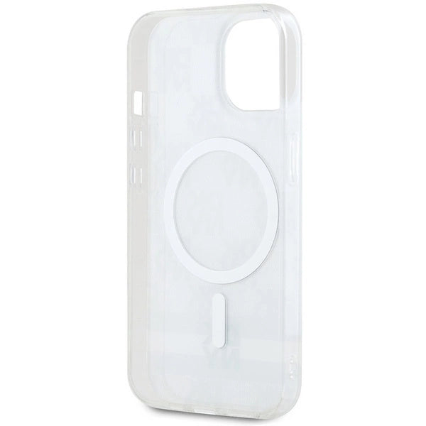 DKNY IML Checkered Mono Pattern & Printed Stripes MagSafe case for iPhone 15 / 14 / 13 - beige