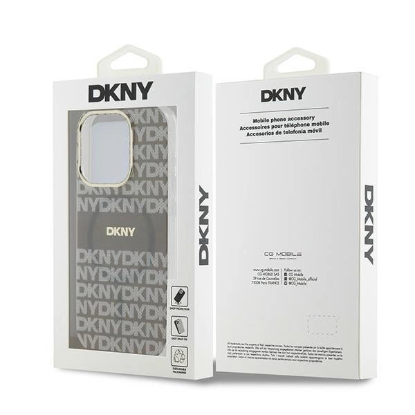 DKNY IML Mono & Stripe MagSafe case for iPhone 15 Pro - beige