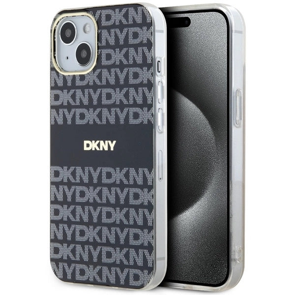 DKNY IML Mono & Stripe MagSafe Case for iPhone 15 Plus / 14 Plus - Black