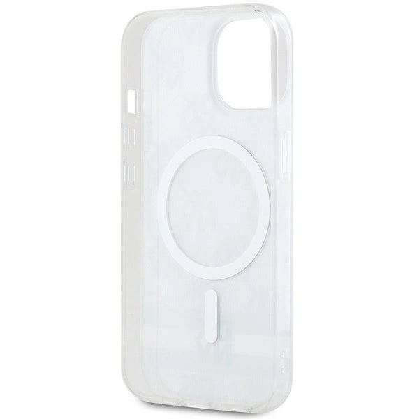 DKNY IML Checkered Mono Pattern & Printed Stripes MagSafe case for iPhone 15 / 14 / 13 - beige