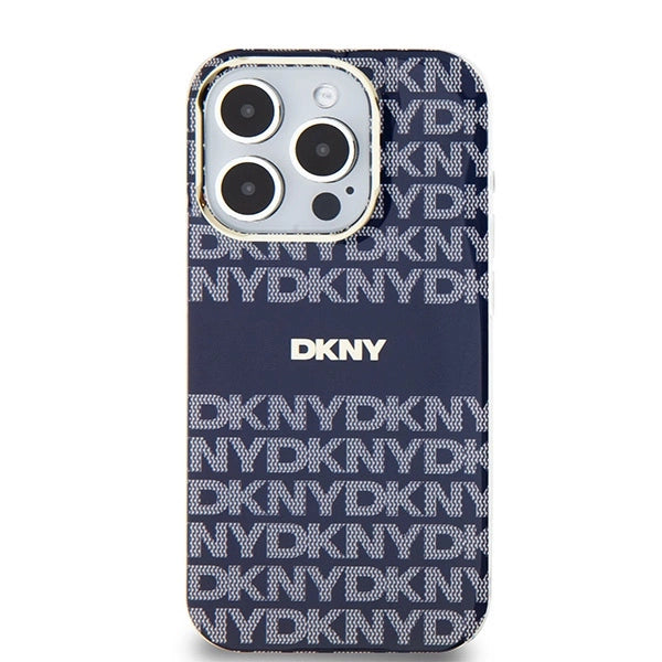 DKNY IML Mono & Stripe MagSafe case for iPhone 15 Pro Max - blue