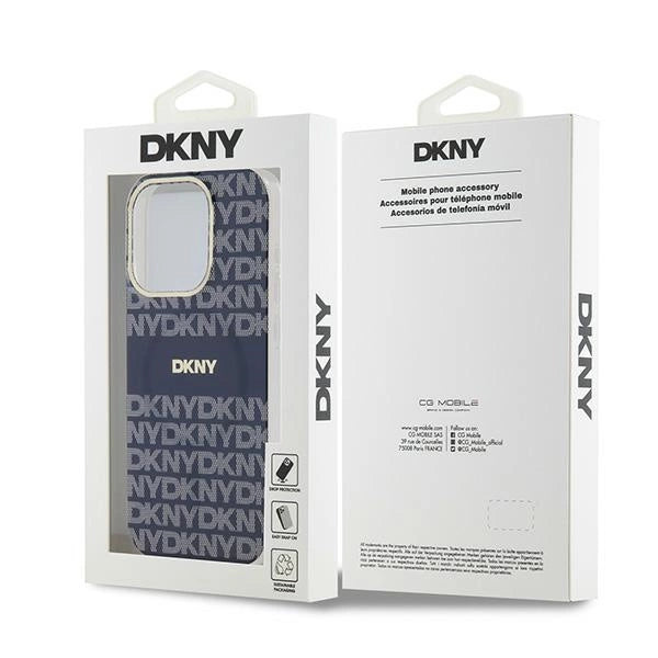 DKNY IML Mono & Stripe MagSafe case for iPhone 15 Pro Max - blue