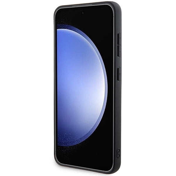 DKNY Leather Pattern Metal Logo MagSafe case for Samsung Galaxy S24 - black