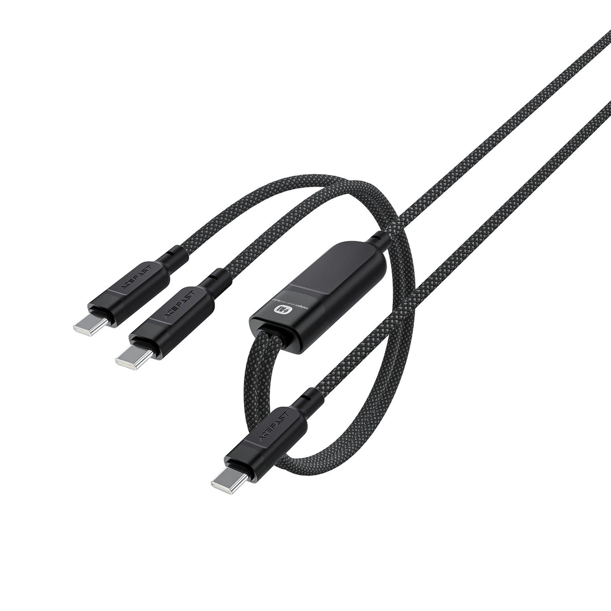 Acefast C5 USB-C - USB-C / USB-C 2in1 100W 480Mb/s kabel - sort