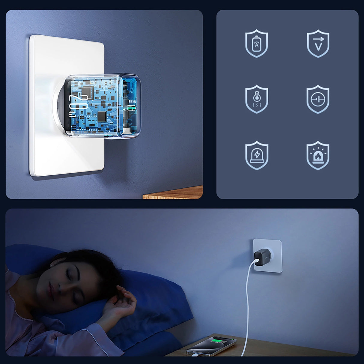 Joyroom JR-TCF20 USB-C PD 20W netværksoplader - sort