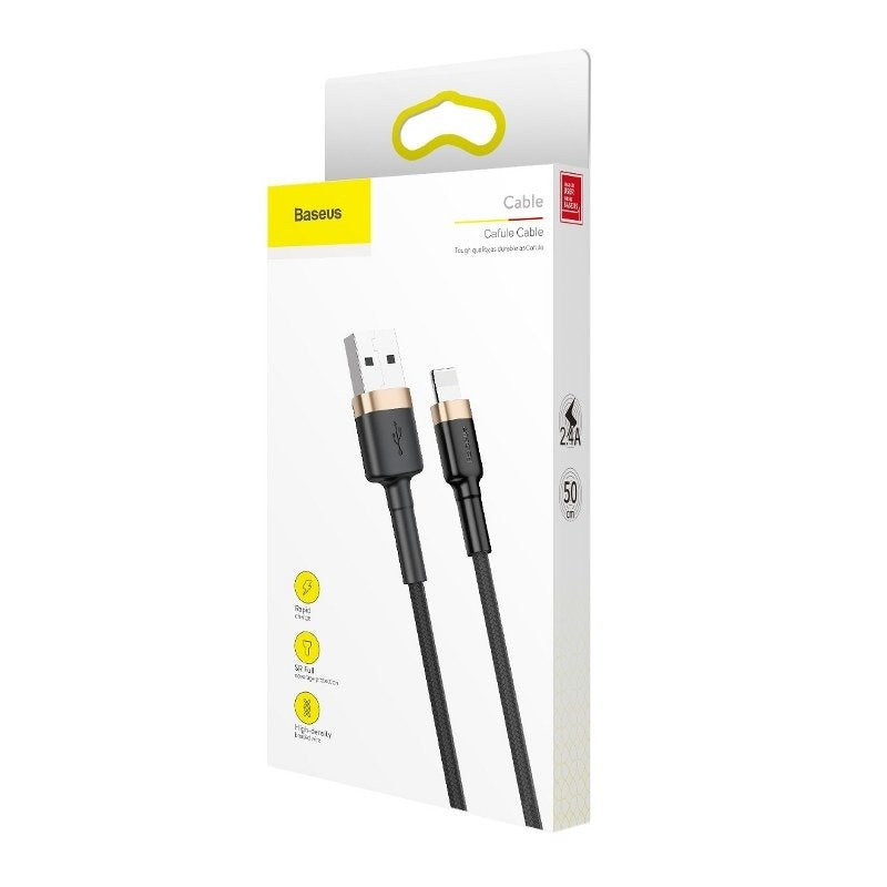 Baseus Cafule Kabel USB Lightning 2,4A 1m (Guld+Sort)