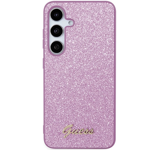Guess Glitter Script case for Samsung Galaxy S24+ - purple