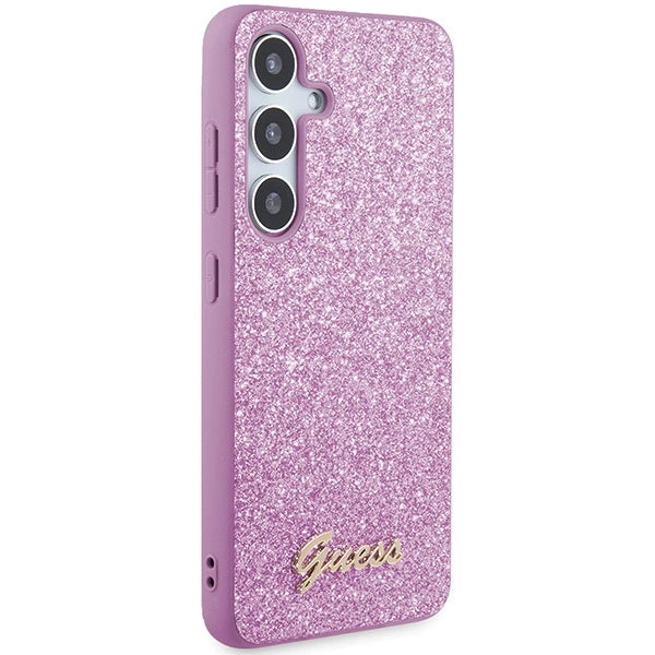 Guess Glitter Script case for Samsung Galaxy S24+ - purple