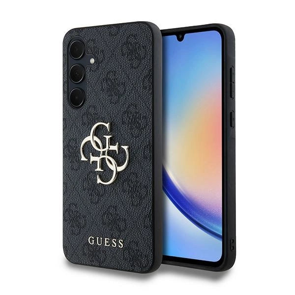 Guess 4G Big Metal Logo-hylster til Samsung Galaxy A35 - sort