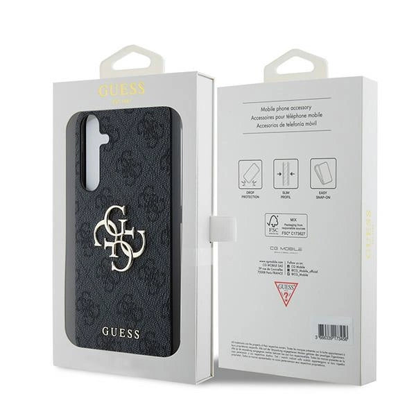 Guess 4G Big Metal Logo-hylster til Samsung Galaxy A35 - sort