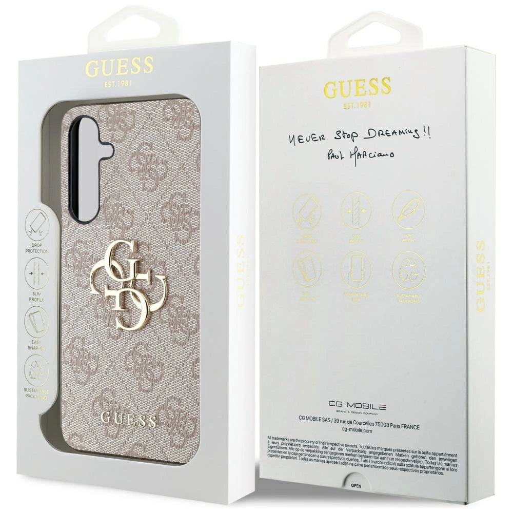 Guess 4G Big Metal Logo-hylster til Samsung Galaxy A35 - pink